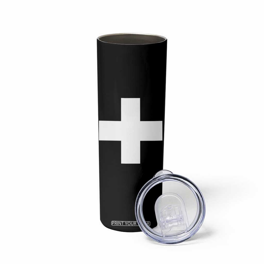 Swiss Vintage Cross Flag Switzerland Skinny Tumbler TS10 Print Your Wear