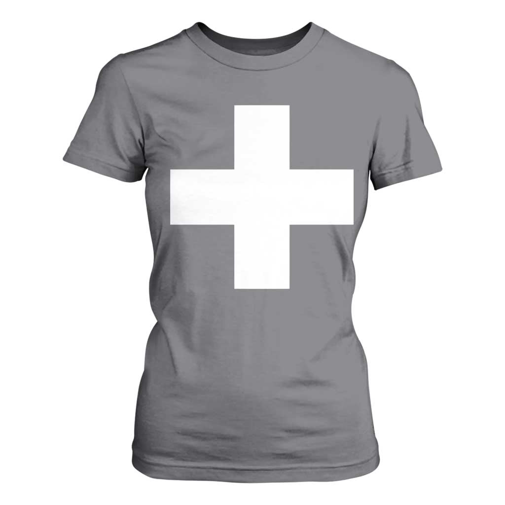 Swiss Vintage Cross Flag Switzerland T Shirt For Women