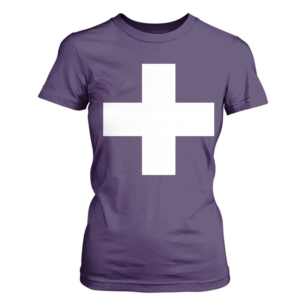 Swiss Vintage Cross Flag Switzerland T Shirt For Women