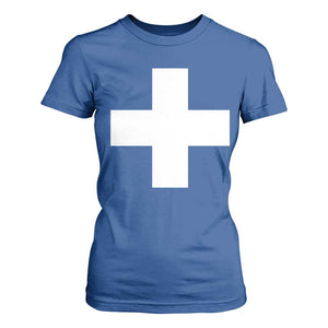 Swiss Vintage Cross Flag Switzerland T Shirt For Women