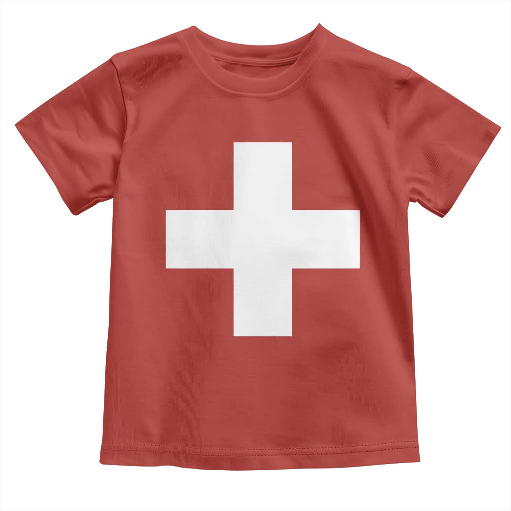 Swiss Vintage Cross Flag Switzerland Toddler T Shirt TS10 Red Print Your Wear