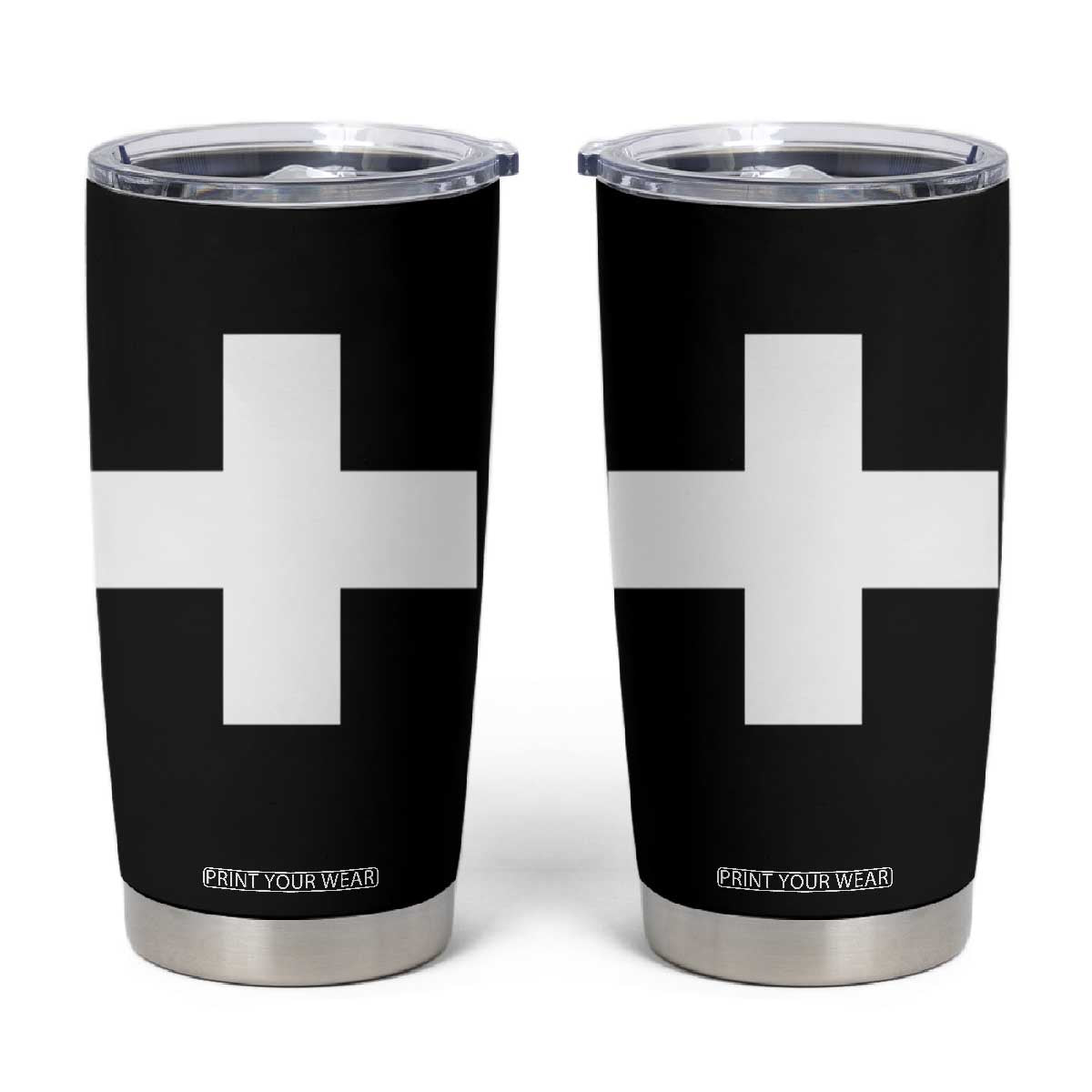 Swiss Vintage Cross Flag Switzerland Tumbler Cup TS10 Black Print Your Wear