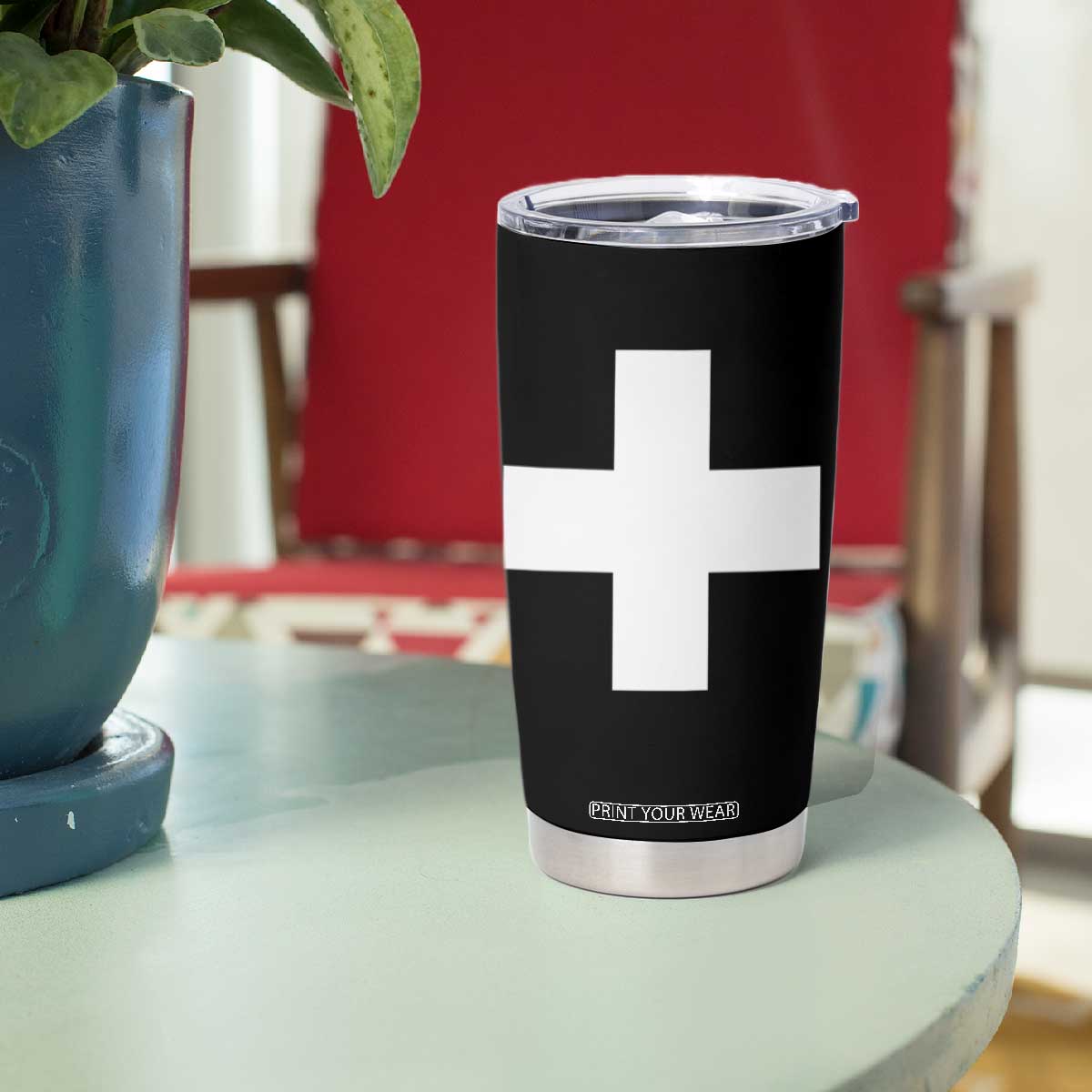 Swiss Vintage Cross Flag Switzerland Tumbler Cup TS10 Print Your Wear
