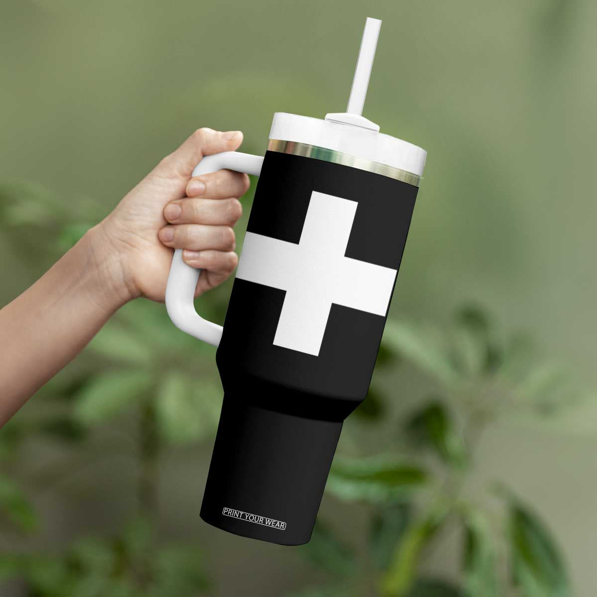 Swiss Vintage Cross Flag Switzerland Tumbler With Handle TS10 Print Your Wear