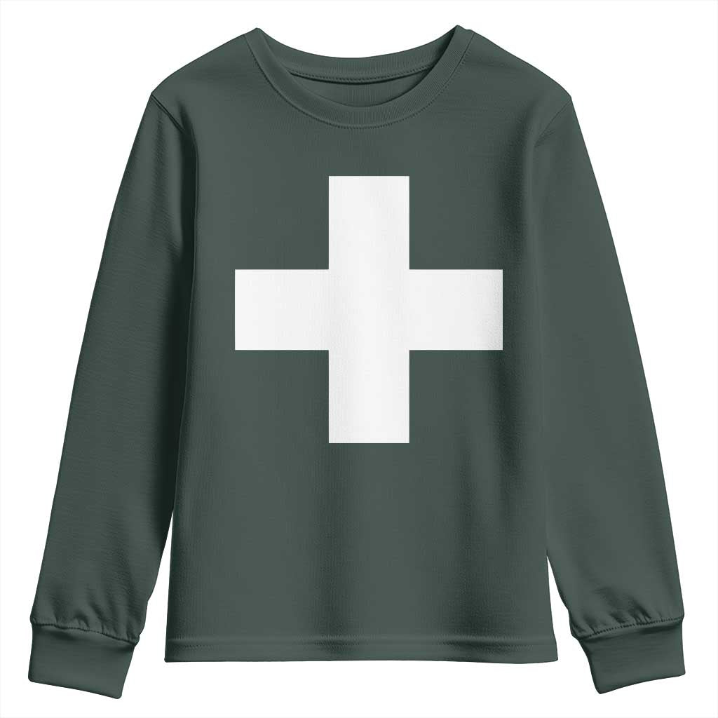 Swiss Vintage Cross Flag Switzerland Youth Sweatshirt