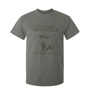 Funny Capybara T Shirt For Kid Retro Smart Fella Capybara Vintage 90s TS10 Military Green Print Your Wear