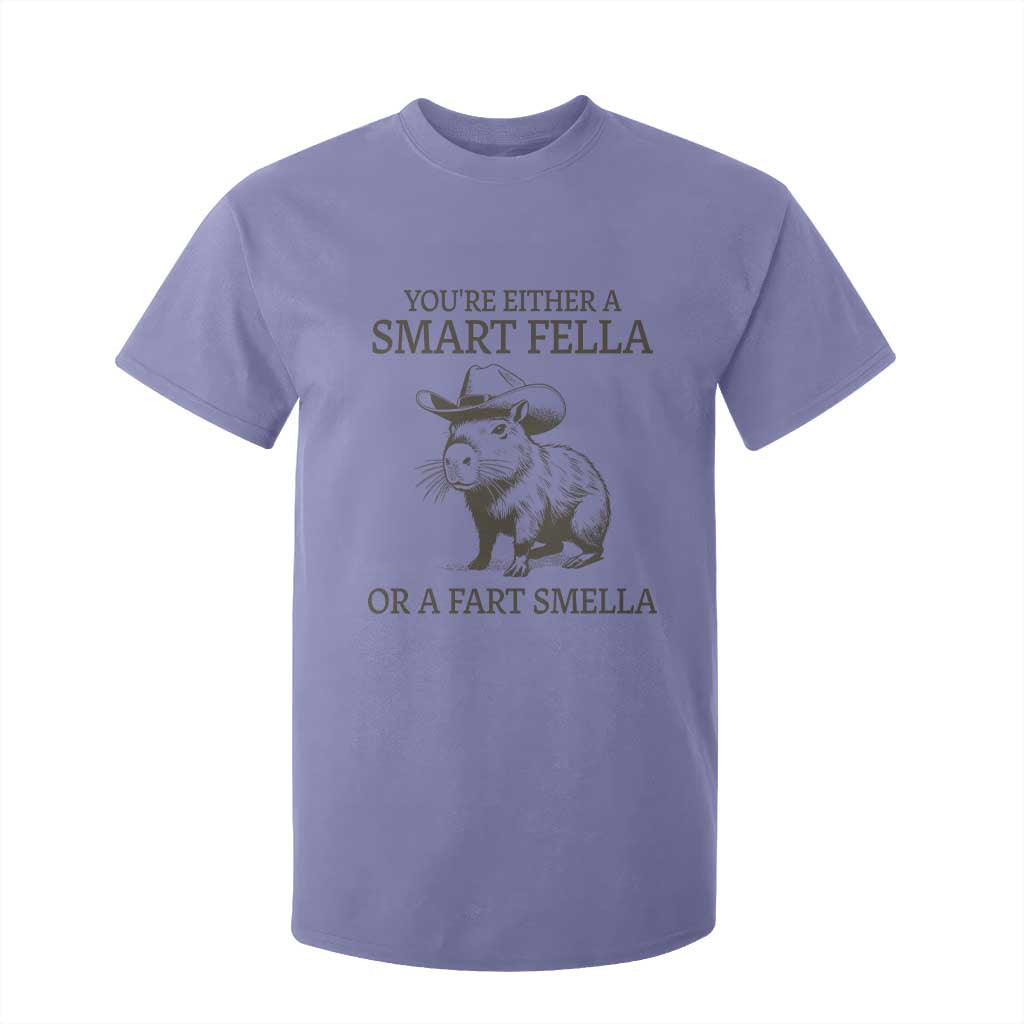 Funny Capybara T Shirt For Kid Retro Smart Fella Capybara Vintage 90s TS10 Violet Print Your Wear