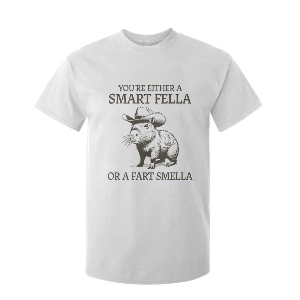 Funny Capybara T Shirt For Kid Retro Smart Fella Capybara Vintage 90s TS10 White Print Your Wear