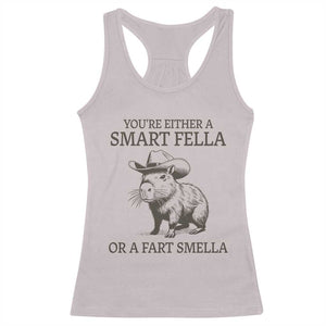 Funny Capybara Racerback Tank Top Retro Smart Fella Capybara Vintage 90s TS10 Ice Gray Print Your Wear