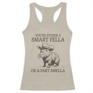 Funny Capybara Racerback Tank Top Retro Smart Fella Capybara Vintage 90s TS10 Sand Print Your Wear