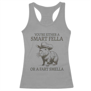 Funny Capybara Racerback Tank Top Retro Smart Fella Capybara Vintage 90s TS10 Sport Gray Print Your Wear