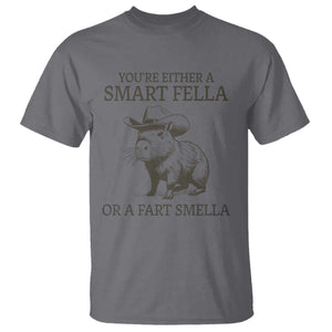 Funny Capybara T Shirt Retro Smart Fella Capybara Vintage 90s TS10 Charcoal Print Your Wear