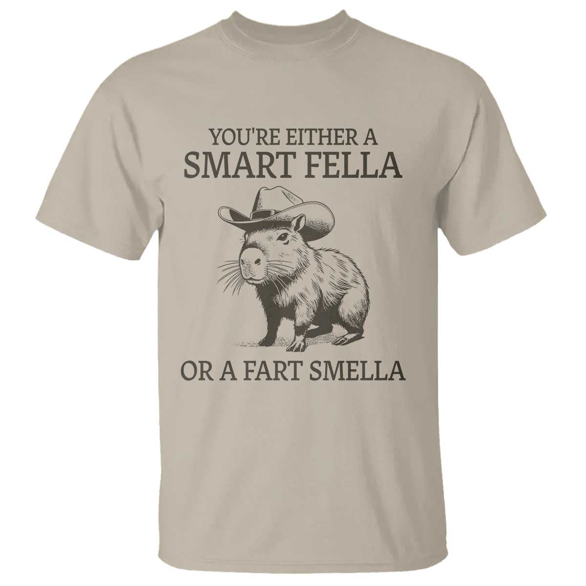 Funny Capybara T Shirt Retro Smart Fella Capybara Vintage 90s TS10 Sand Print Your Wear