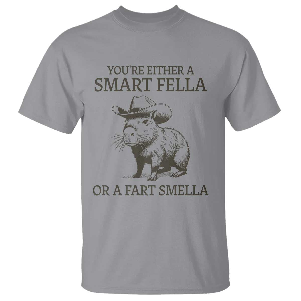 Funny Capybara T Shirt Retro Smart Fella Capybara Vintage 90s TS10 Sport Gray Print Your Wear