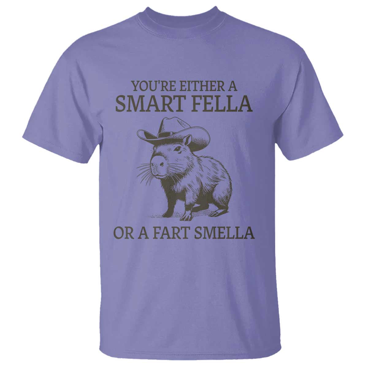 Funny Capybara T Shirt Retro Smart Fella Capybara Vintage 90s TS10 Violet Print Your Wear