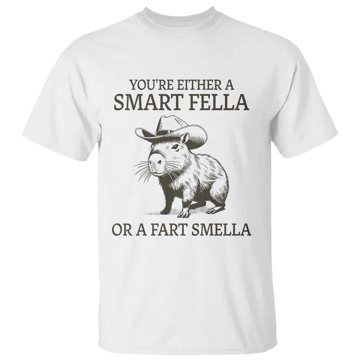 Funny Capybara T Shirt Retro Smart Fella Capybara Vintage 90s TS10 White Print Your Wear