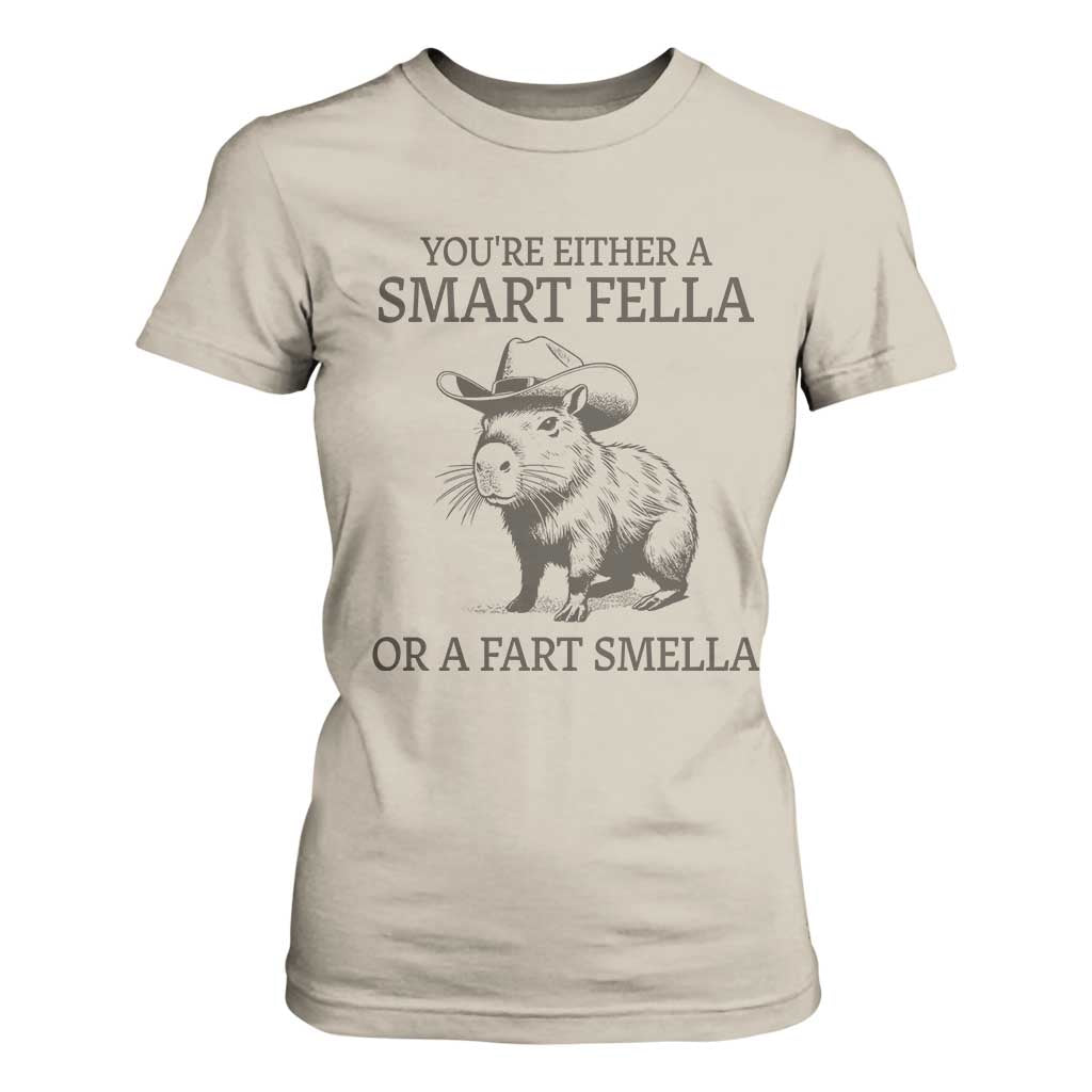 Funny Capybara T Shirt For Women Retro Smart Fella Capybara Vintage 90s TS10 Sand Print Your Wear