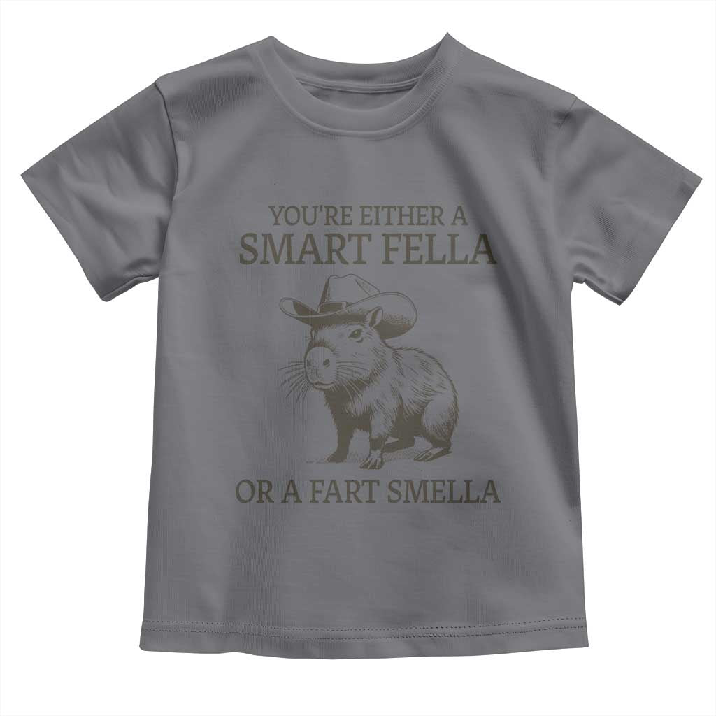 Funny Capybara Toddler T Shirt Retro Smart Fella Capybara Vintage 90s TS10 Charcoal Print Your Wear