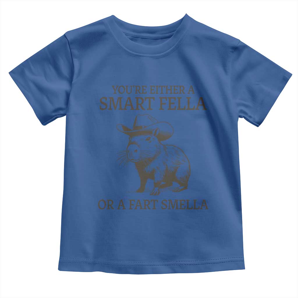 Funny Capybara Toddler T Shirt Retro Smart Fella Capybara Vintage 90s TS10 Royal Blue Print Your Wear