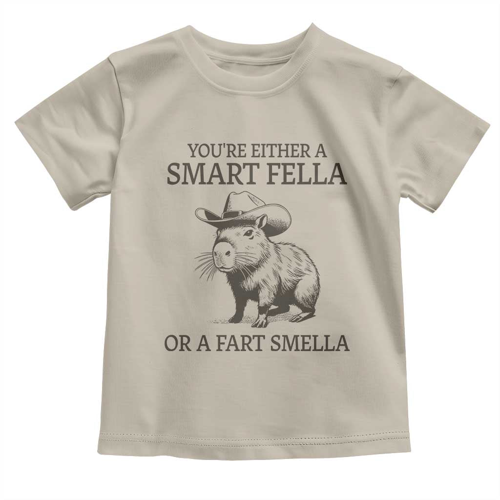 Funny Capybara Toddler T Shirt Retro Smart Fella Capybara Vintage 90s TS10 Sand Print Your Wear