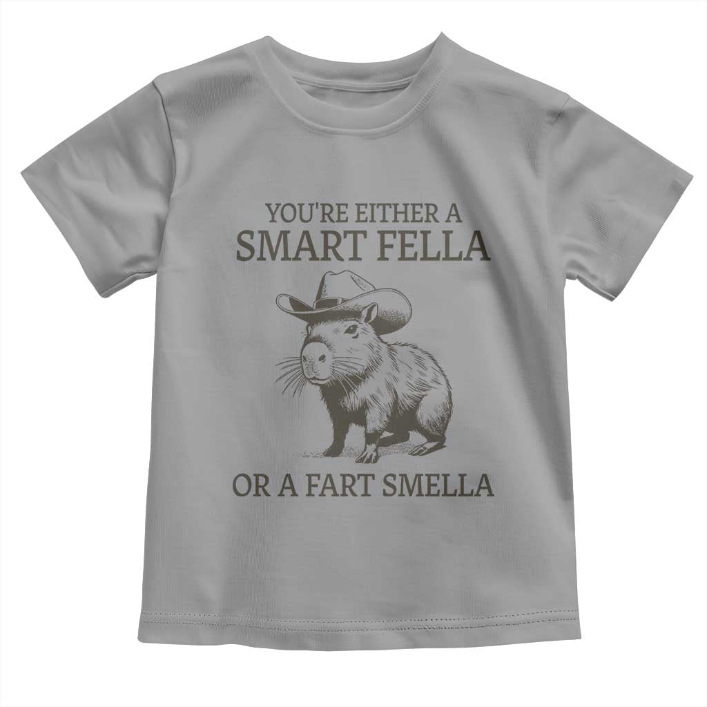 Funny Capybara Toddler T Shirt Retro Smart Fella Capybara Vintage 90s TS10 Sport Gray Print Your Wear