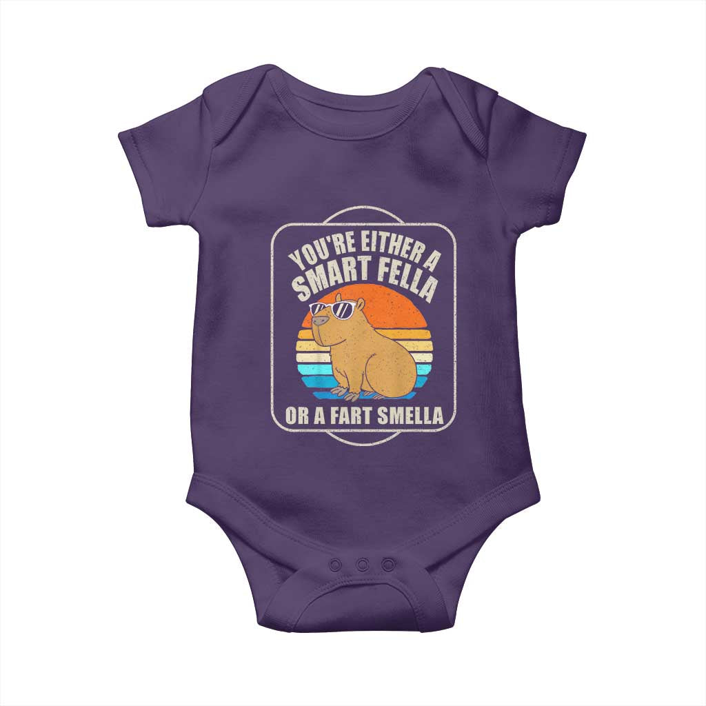 Funny Capybara Baby Onesie Vintage Retro Rodent Dont Be Worry Be Capy TS10 Purple Print Your Wear