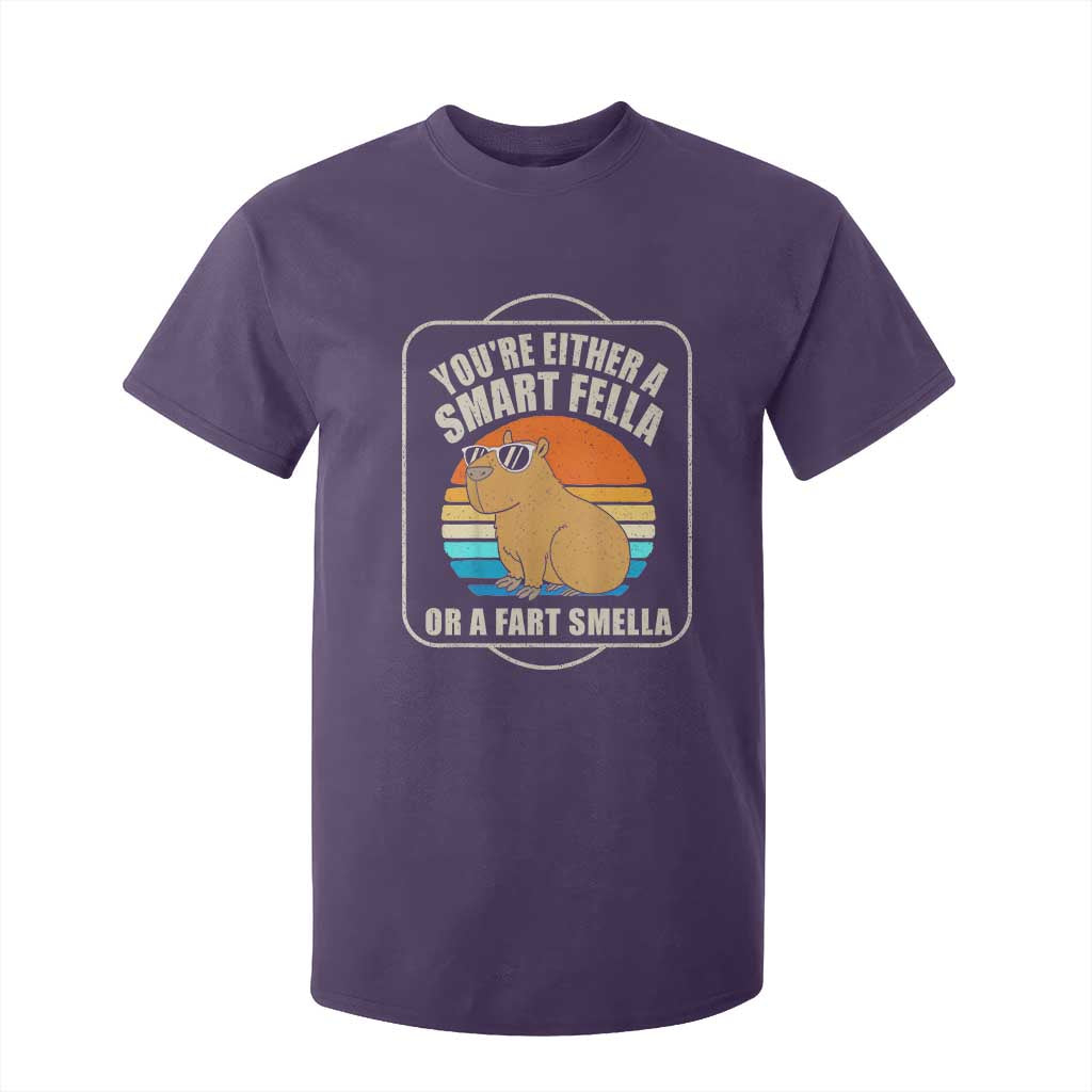 Funny Capybara T Shirt For Kid Vintage Retro Rodent Dont Be Worry Be Capy TS10 Purple Print Your Wear