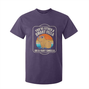 Funny Capybara T Shirt For Kid Vintage Retro Rodent Dont Be Worry Be Capy TS10 Purple Print Your Wear