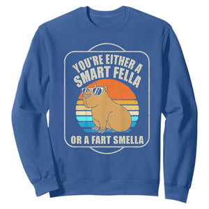 Funny Capybara Sweatshirt Vintage Retro Rodent Dont Be Worry Be Capy TS10 Royal Blue Print Your Wear