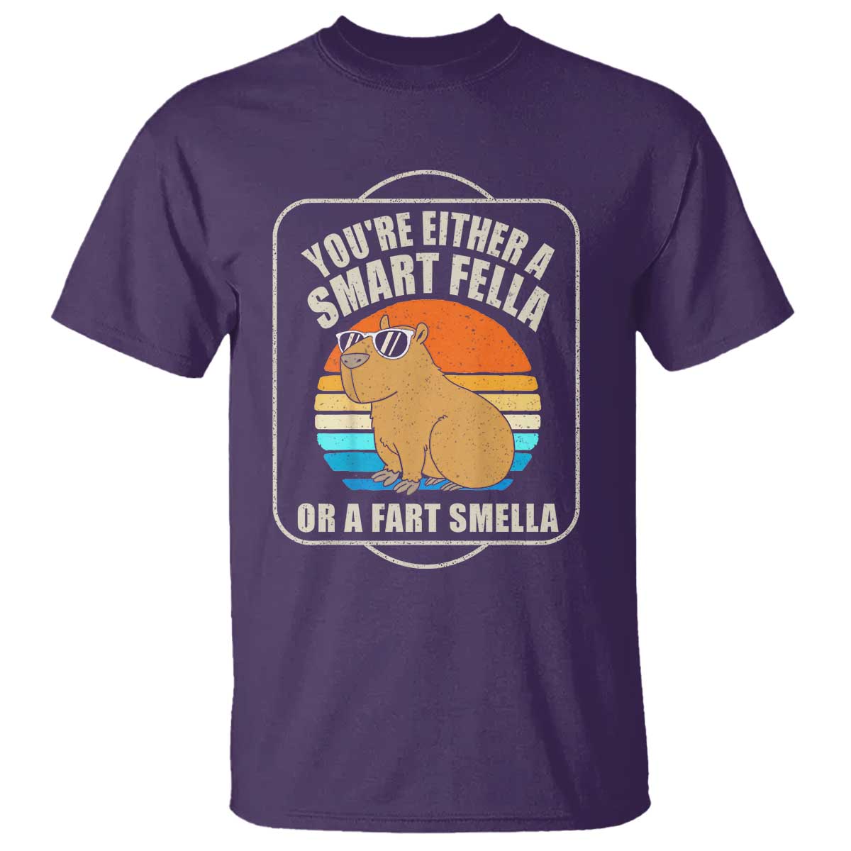 Funny Capybara T Shirt Vintage Retro Rodent Dont Be Worry Be Capy TS10 Purple Print Your Wear