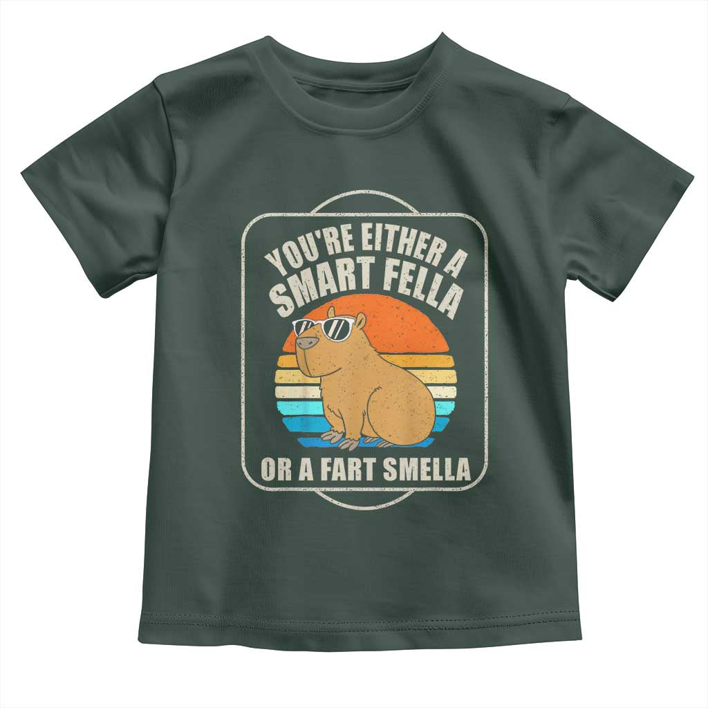 Funny Capybara Toddler T Shirt Vintage Retro Rodent Dont Be Worry Be Capy TS10 Dark Forest Green Print Your Wear