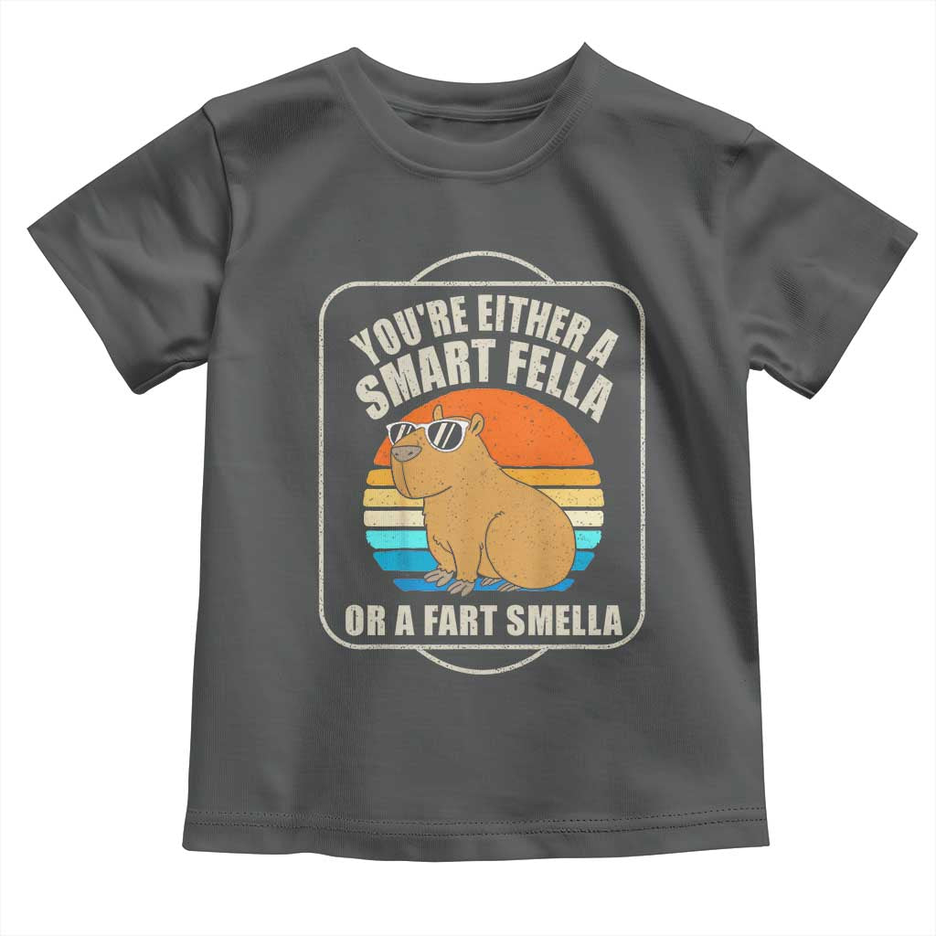 Funny Capybara Toddler T Shirt Vintage Retro Rodent Dont Be Worry Be Capy TS10 Dark Heather Print Your Wear
