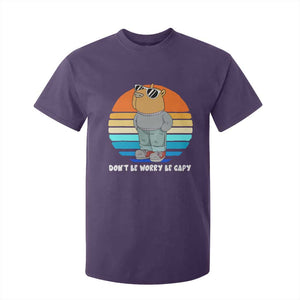 Funny Capybara T Shirt For Kid Vintage Rodent Dont Be Worry Be Capy Chill Capybara TS10 Purple Print Your Wear