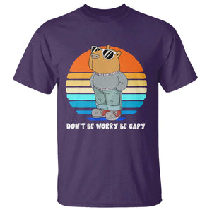 Funny Capybara T Shirt Vintage Rodent Dont Be Worry Be Capy Chill Capybara TS10 Purple Print Your Wear