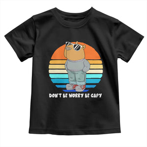 Funny Capybara Toddler T Shirt Vintage Rodent Dont Be Worry Be Capy Chill Capybara TS10 Black Print Your Wear