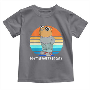 Funny Capybara Toddler T Shirt Vintage Rodent Dont Be Worry Be Capy Chill Capybara TS10 Charcoal Print Your Wear