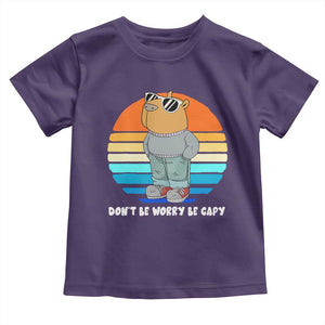 Funny Capybara Toddler T Shirt Vintage Rodent Dont Be Worry Be Capy Chill Capybara TS10 Purple Print Your Wear