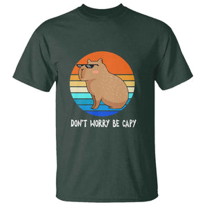 Funny Capybara T Shirt Vintage Rodent Dont Be Worry Be Capy TS10 Dark Forest Green Print Your Wear