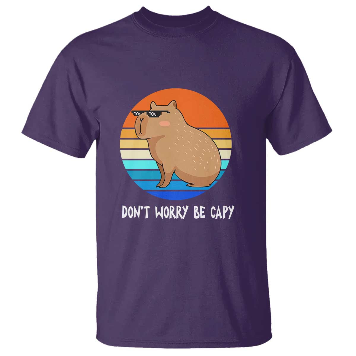 Funny Capybara T Shirt Vintage Rodent Dont Be Worry Be Capy TS10 Purple Print Your Wear