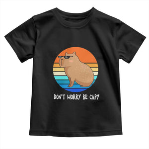 Funny Capybara Toddler T Shirt Vintage Rodent Dont Be Worry Be Capy TS10 Black Print Your Wear