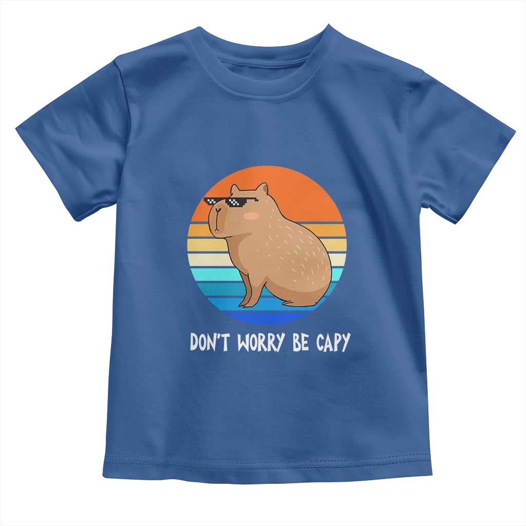 Funny Capybara Toddler T Shirt Vintage Rodent Dont Be Worry Be Capy TS10 Royal Blue Print Your Wear