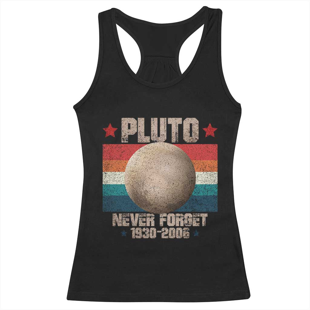 Pluto Never Forget 1930-2006 Planet Racerback Tank Top Funny Vintage Retro Astronomy Space TS10 Black Print Your Wear
