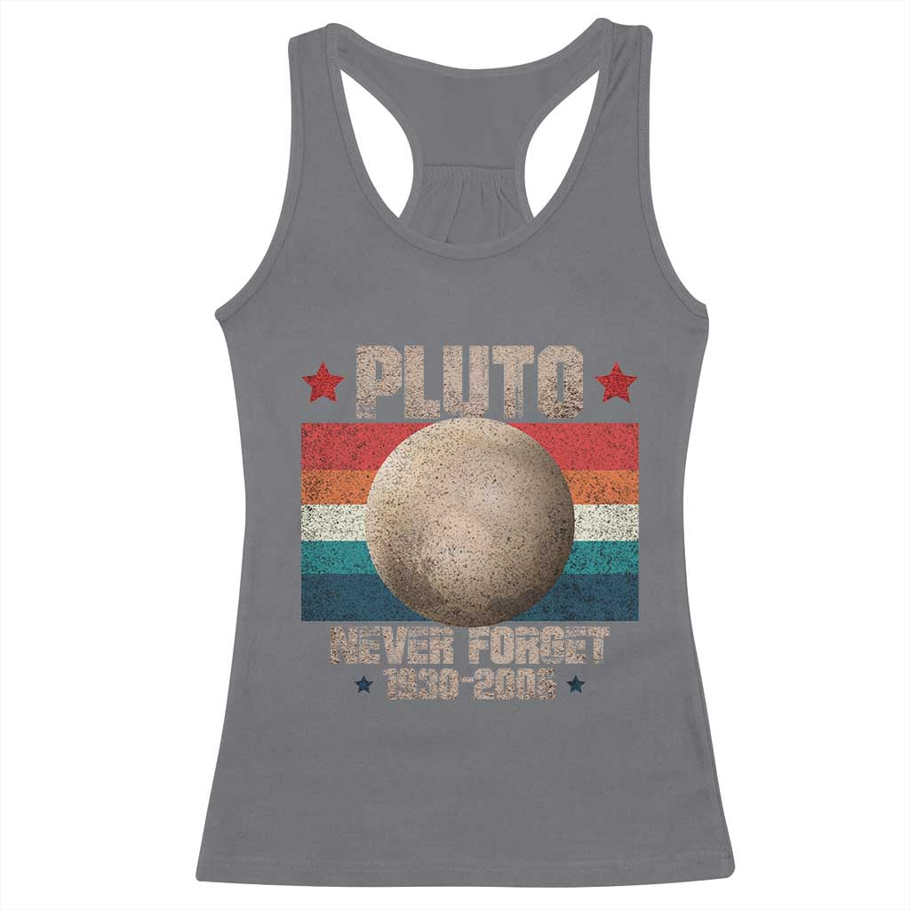 Pluto Never Forget 1930-2006 Planet Racerback Tank Top Funny Vintage Retro Astronomy Space TS10 Charcoal Print Your Wear
