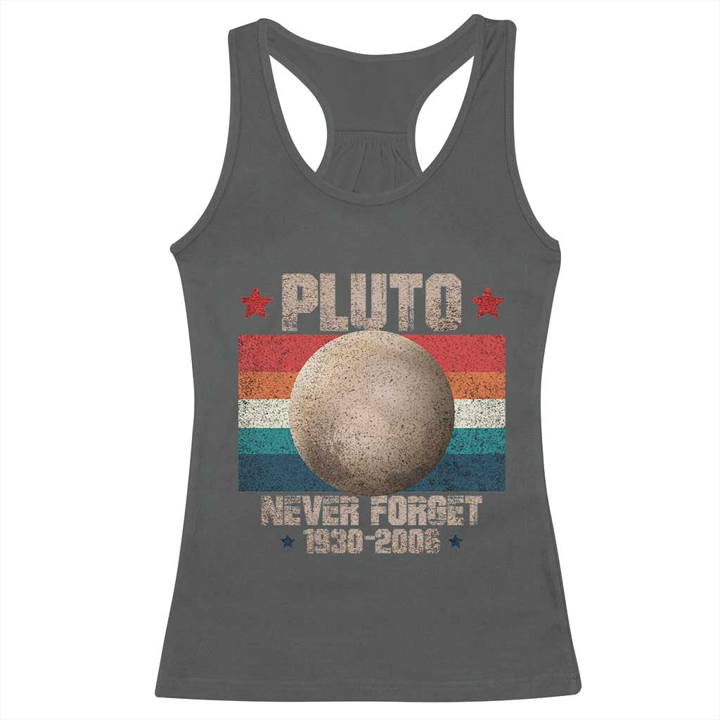 Pluto Never Forget 1930-2006 Planet Racerback Tank Top Funny Vintage Retro Astronomy Space TS10 Dark Heather Print Your Wear