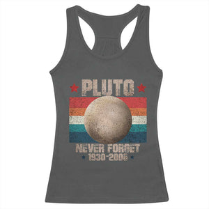Pluto Never Forget 1930-2006 Planet Racerback Tank Top Funny Vintage Retro Astronomy Space TS10 Dark Heather Print Your Wear