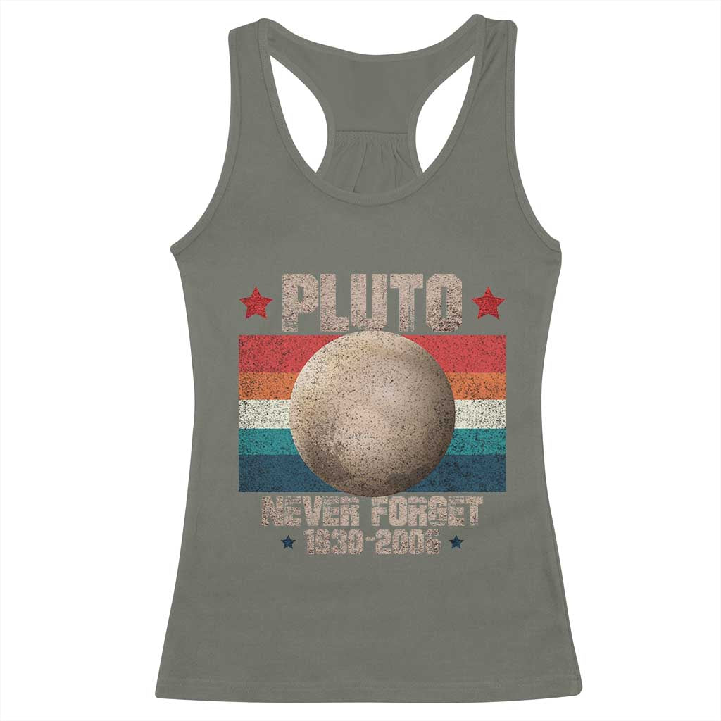 Pluto Never Forget 1930-2006 Planet Racerback Tank Top Funny Vintage Retro Astronomy Space TS10 Military Green Print Your Wear