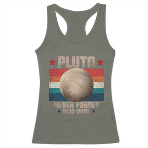 Pluto Never Forget 1930-2006 Planet Racerback Tank Top Funny Vintage Retro Astronomy Space TS10 Military Green Print Your Wear