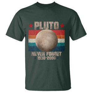 Pluto Never Forget 1930-2006 Planet T Shirt Funny Vintage Retro Astronomy Space TS10 Dark Forest Green Print Your Wear