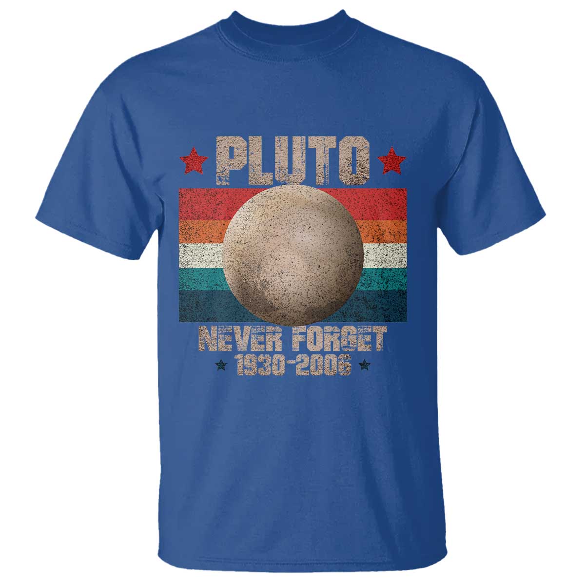 Pluto Never Forget 1930-2006 Planet T Shirt Funny Vintage Retro Astronomy Space TS10 Royal Blue Print Your Wear