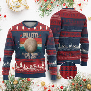 Pluto Never Forget 1930-2006 Planet Knit Sweatshirt Funny Vintage Retro Astronomy Space TS10 Burgundy Print Your Wear